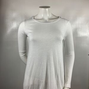 3For$20 Forever21 Hi-Low Long-sleeve White Top s:M